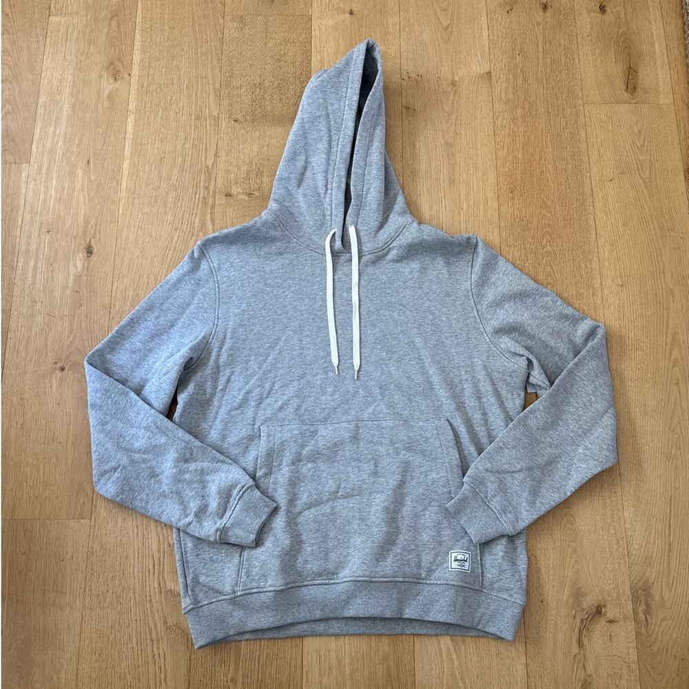 Herschel Hoodie Tie Neck Pouch Pocket Size XL Gray